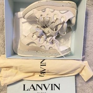 Lanvin curb sneakers white/grey